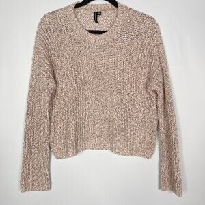 Moon & Madison XSmall XS Red Cream Marled Knit Sweater Crew Neck Womens Cotton